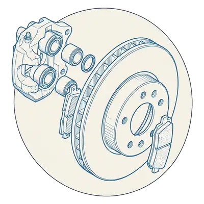 Blueprint drawing: brakes