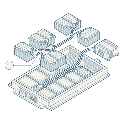 Blueprint drawing: ev & hybrid system