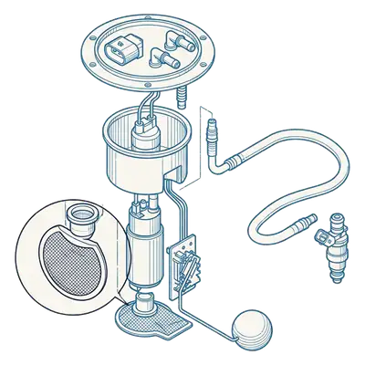 Blueprint drawing: fuel system