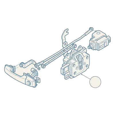 Blueprint drawing: doors, hood & latches