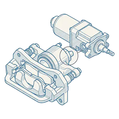 Blueprint drawing: parking brake