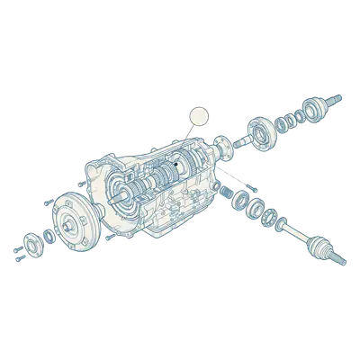 Blueprint drawing: transmission & driveline