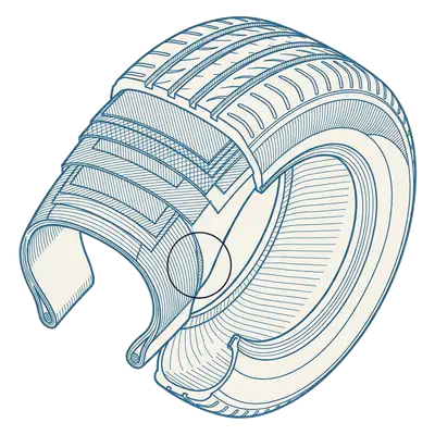 Blueprint drawing: tires