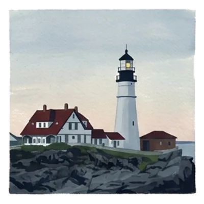 Illustration of Portland Head Light