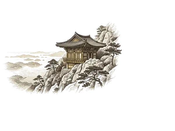 보리암 판화 일러스트